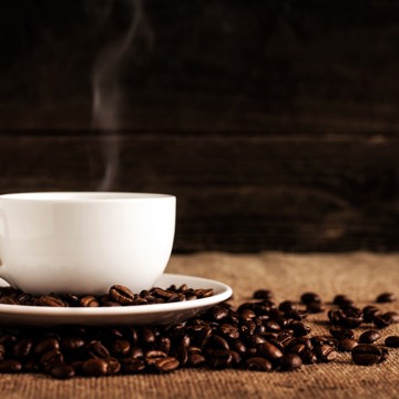 Coffee Beans Under Coffee Mug