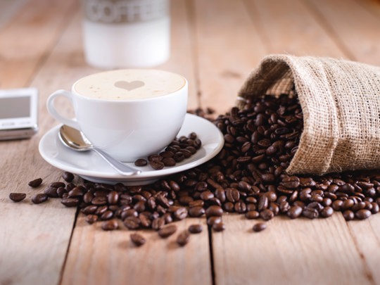 Coffee Beans and Coffee Mug