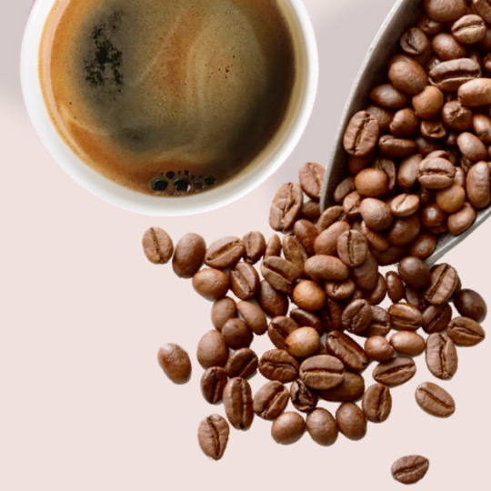 Coffee beans and drink