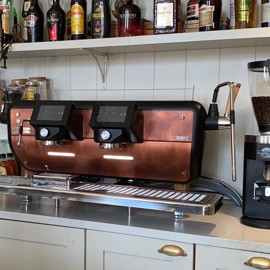 Commercial coffee machine in cafe