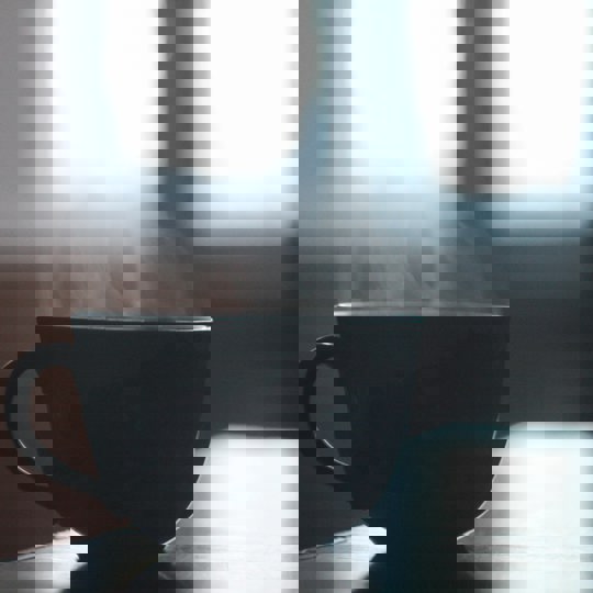 Steam coming out of coffee mug