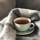 Coffee In Mug In Grey Blanket