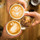 three coffee drinks