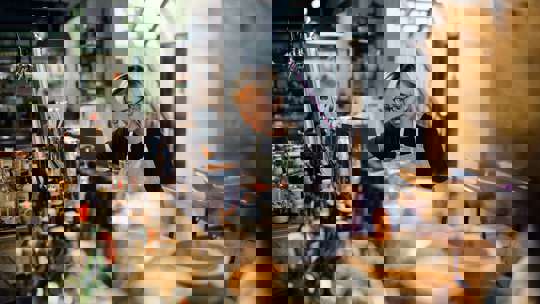 Woman Working Behind Bar